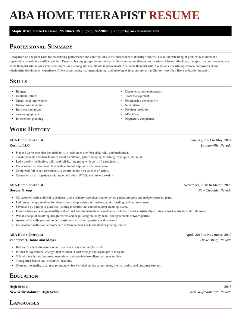 aba home therapist misc resume exquisite template 2 exq