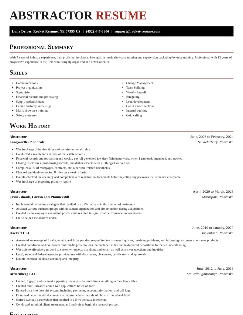 abstractor misc resume exquisite template 2 exq