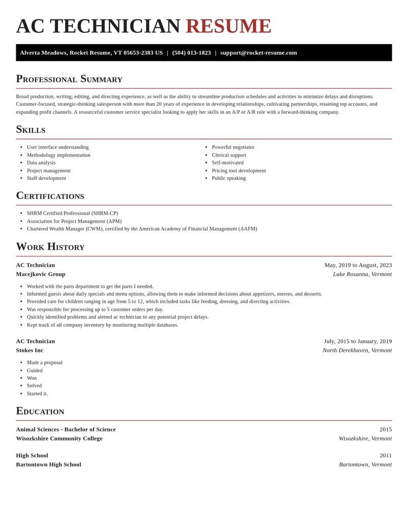 ac technician misc resume exquisite template 0 exq