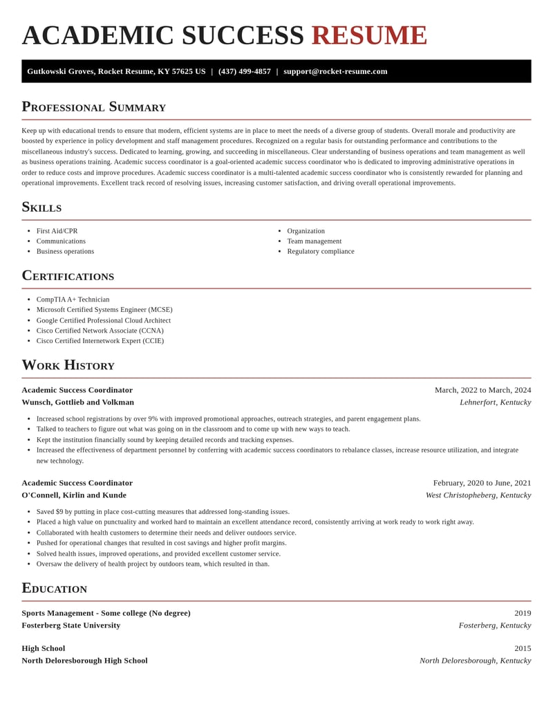 academic success coordinator misc resume exquisite template 1 exq