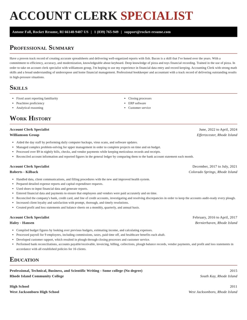 account clerk specialist misc resume exquisite template 1 exq