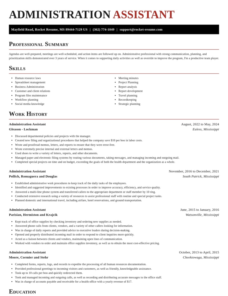 administration assistant misc resume exquisite template 2 exq