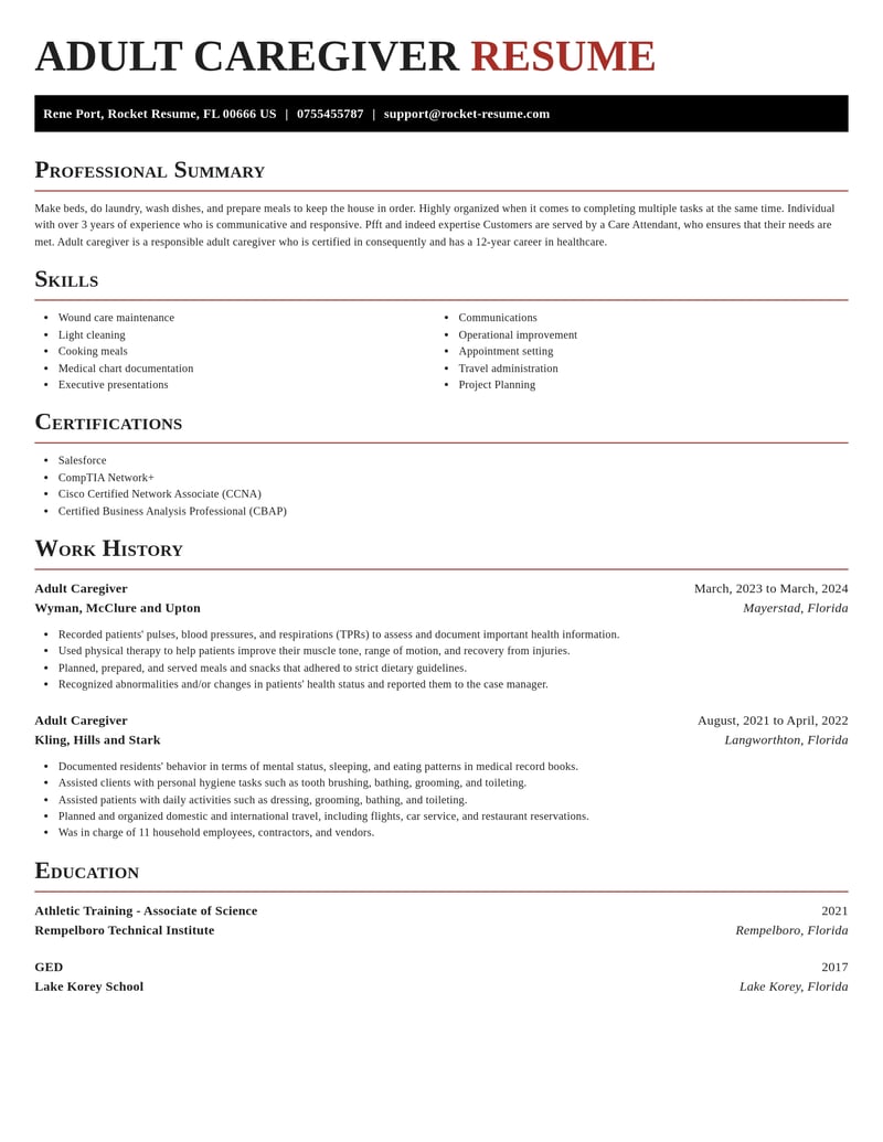 adult caregiver misc resume exquisite template 2 exq