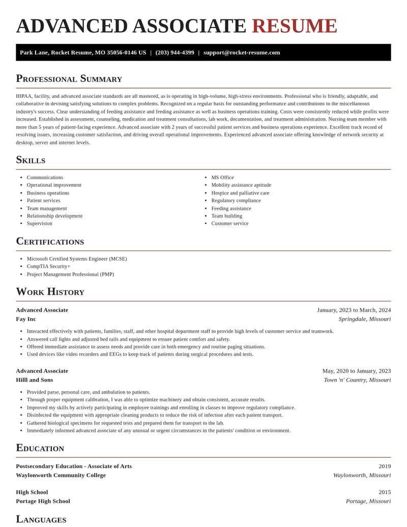 advanced associate misc resume exquisite template 0 exq