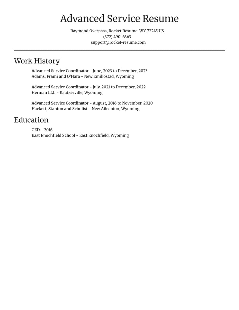 advanced service coordinator misc resume focal point template 1 foc