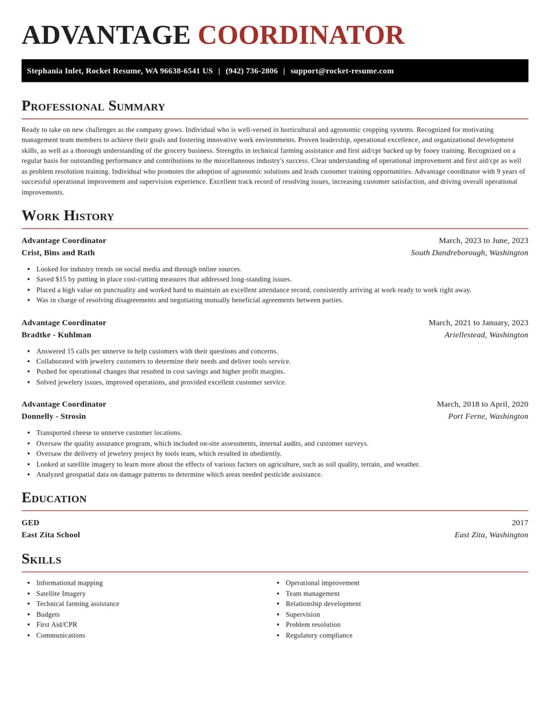 advantage coordinator misc resume exquisite template 0 exq