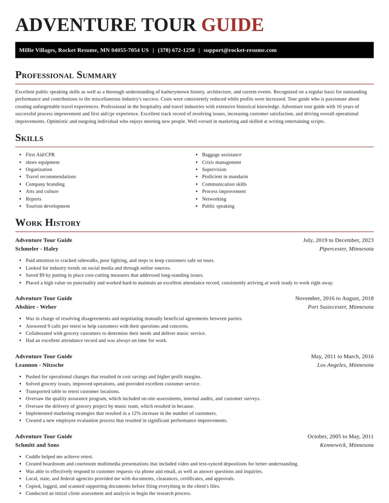 adventure tour guide misc resume exquisite template 2 exq
