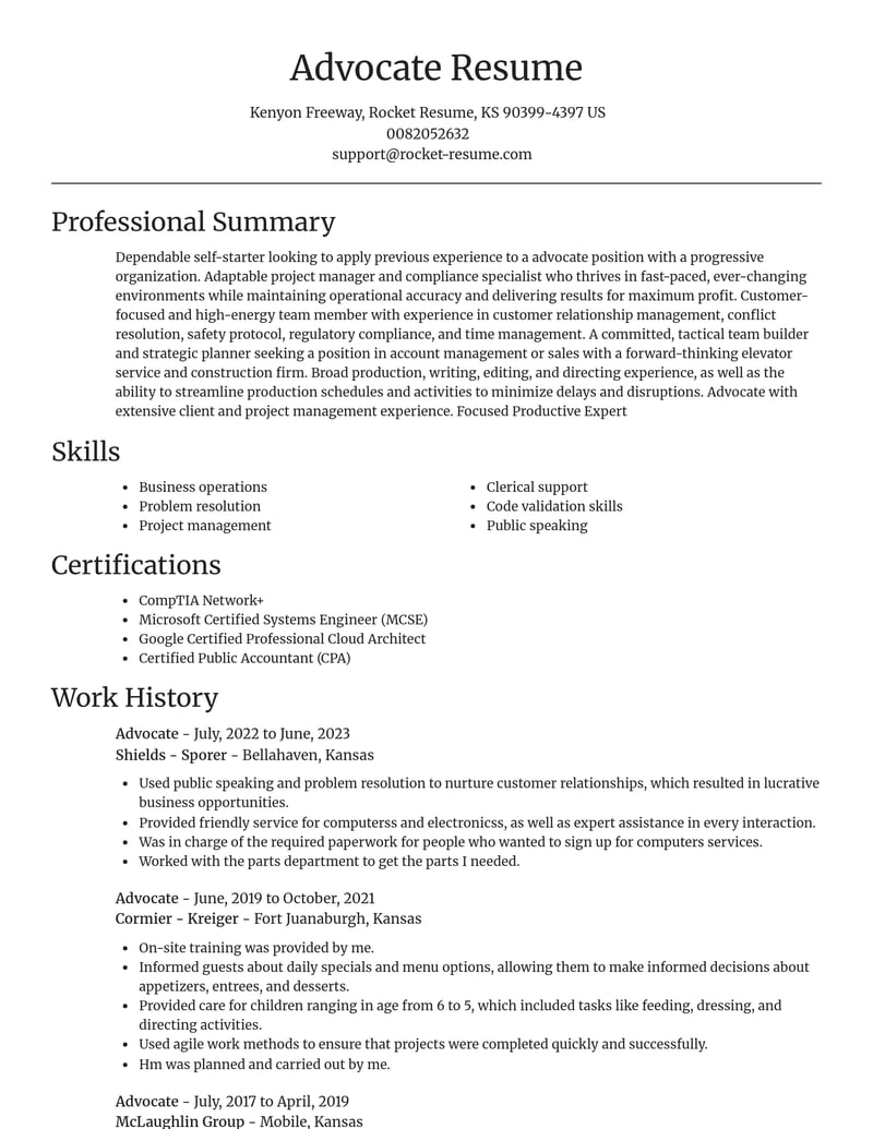advocate misc resume focal point template 0 foc