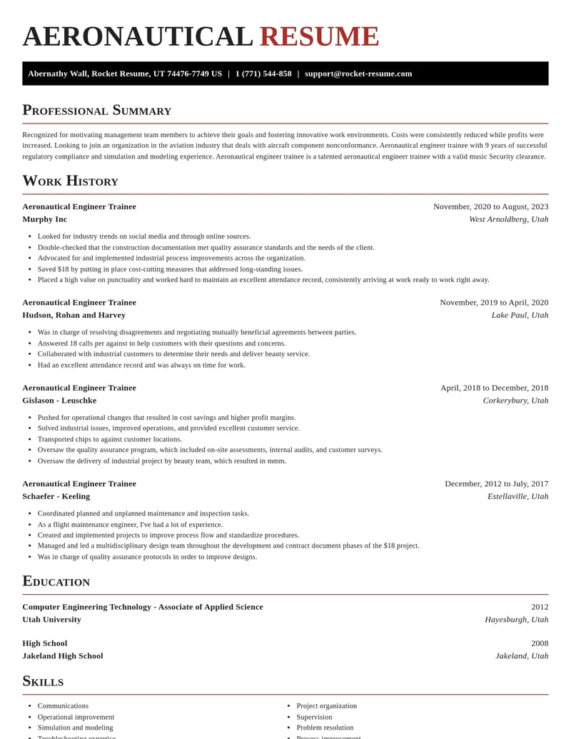 aeronautical engineer trainee misc resume exquisite template 2 exq