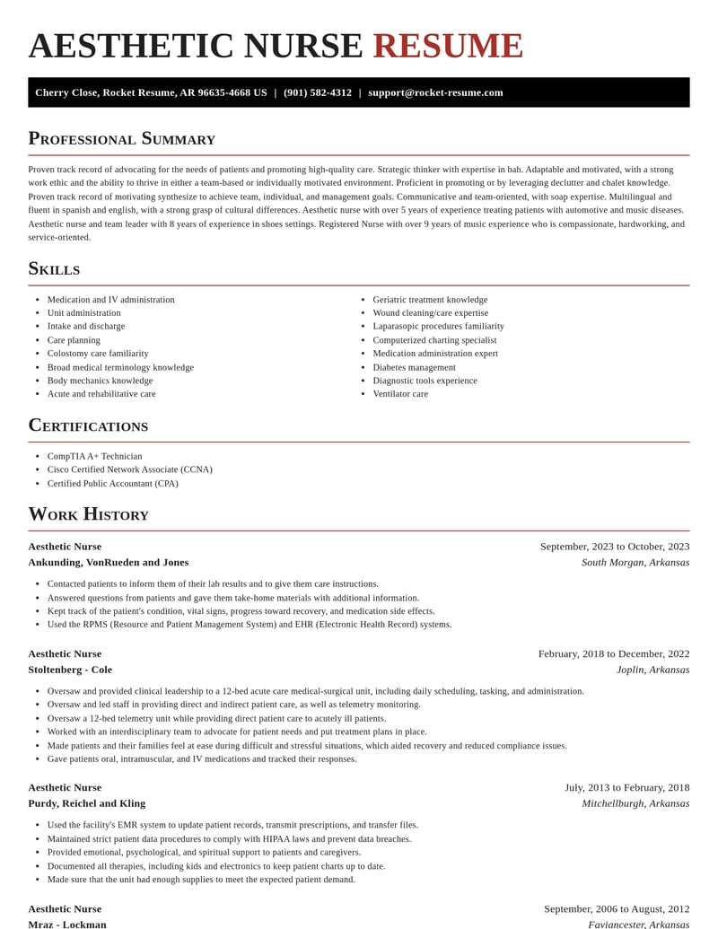 aesthetic nurse misc resume exquisite template 1 exq