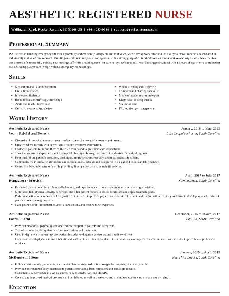 aesthetic registered nurse misc resume exquisite template 2 exq