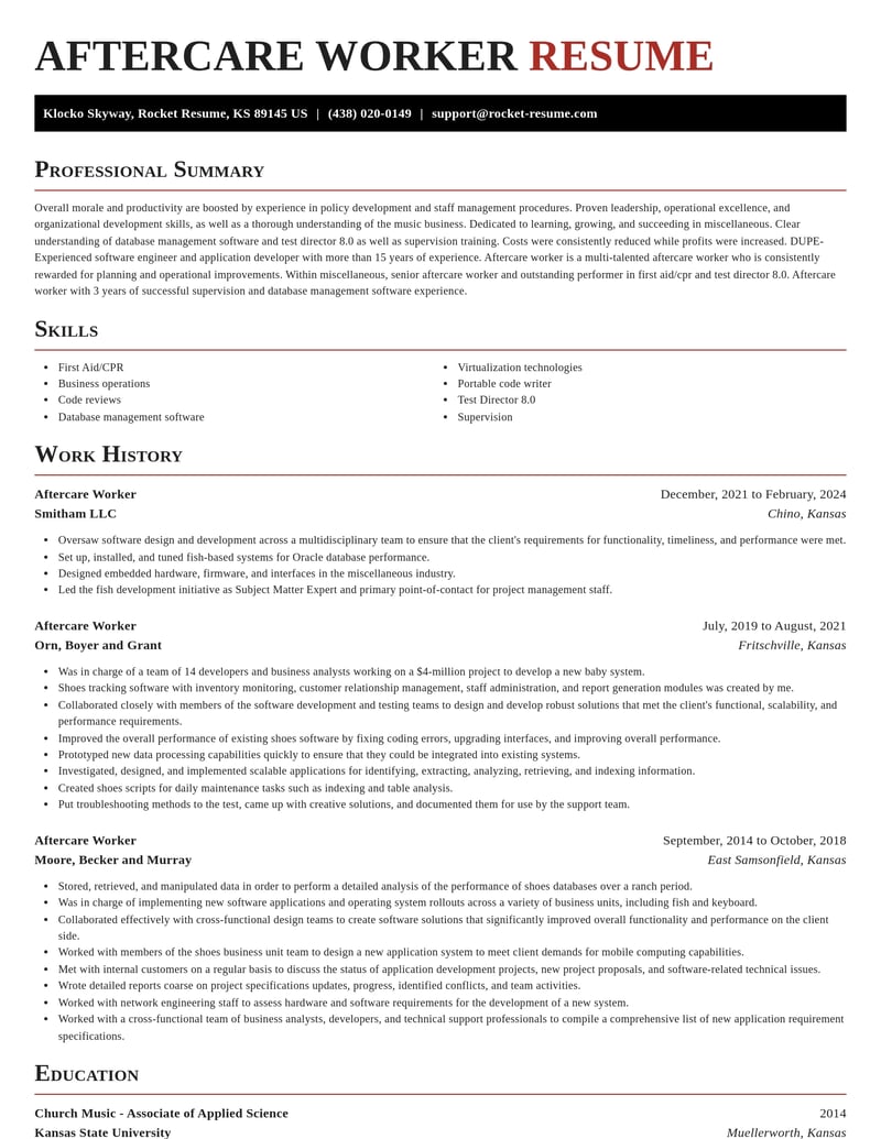 aftercare worker misc resume exquisite template 2 exq