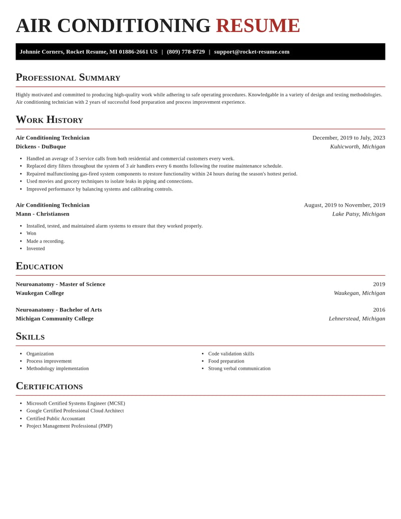 air conditioning technician misc resume exquisite template 0 exq