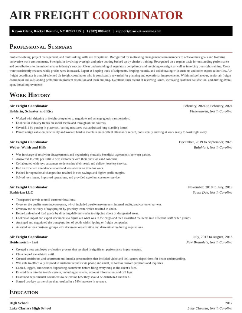 air freight coordinator misc resume exquisite template 0 exq