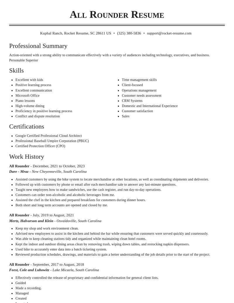 all rounder misc resume classic template 2 cla