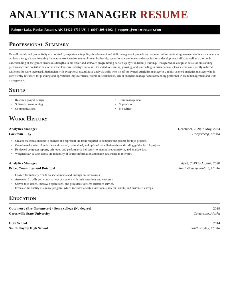 analytics manager misc resume exquisite template 1 exq