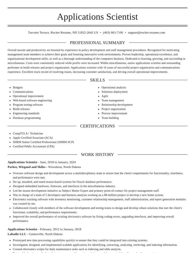 applications scientist misc resume elegant template 1 ele