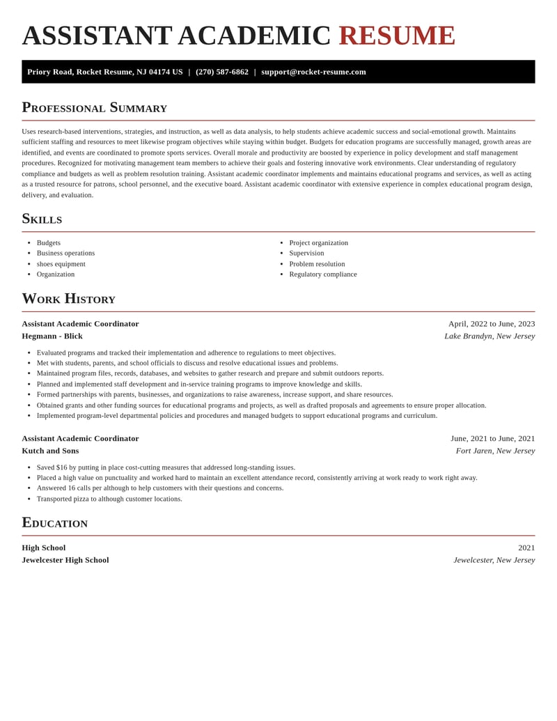 assistant academic coordinator misc resume exquisite template 0 exq