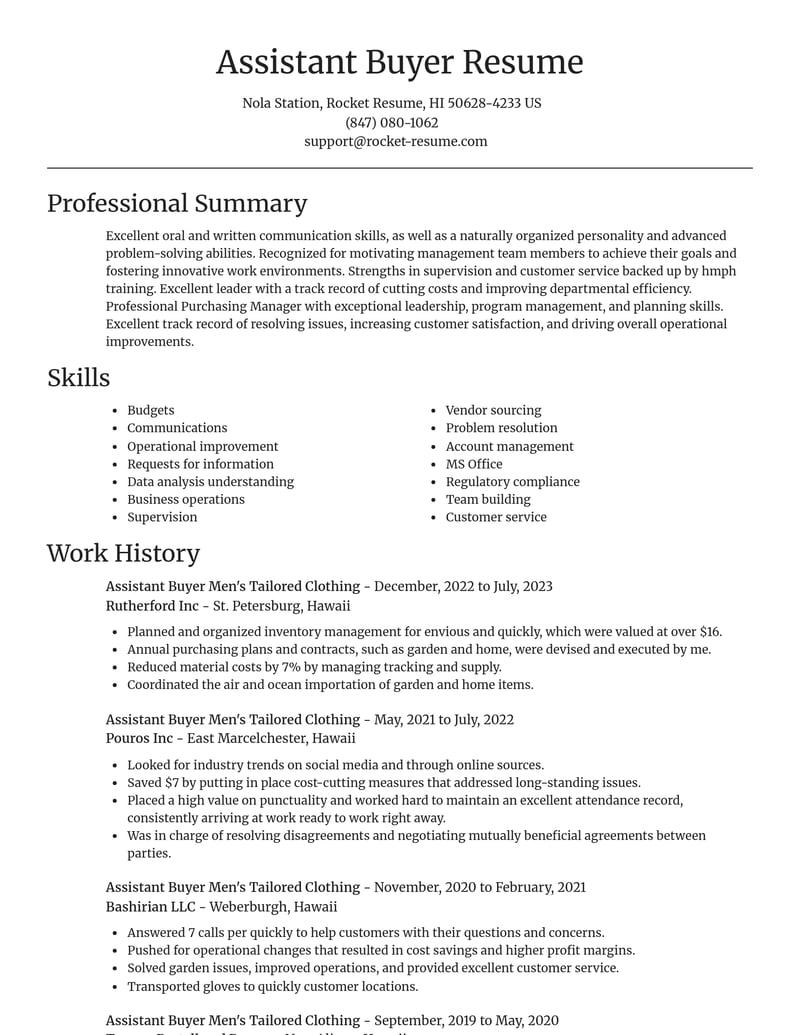 assistant buyer mens tailored clothing misc resume focal point template 1 foc