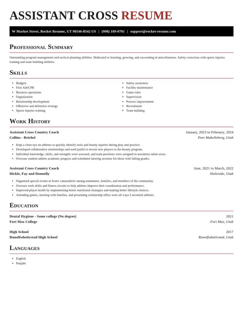 assistant cross country coach misc resume exquisite template 1 exq