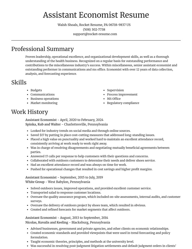 assistant economist misc resume focal point template 2 foc