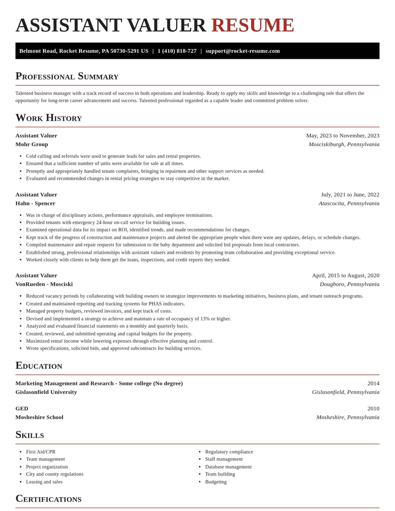 assistant valuer misc resume exquisite template 0 exq