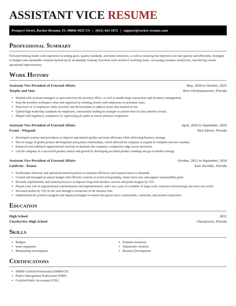 assistant vice president of external affairs misc resume exquisite template 0 exq