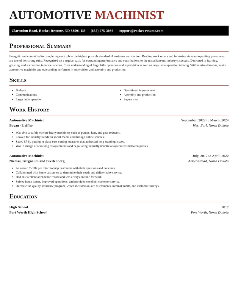 automotive machinist misc resume exquisite template 0 exq