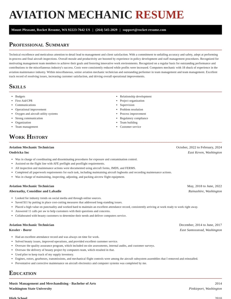 aviation mechanic technician misc resume exquisite template 2 exq