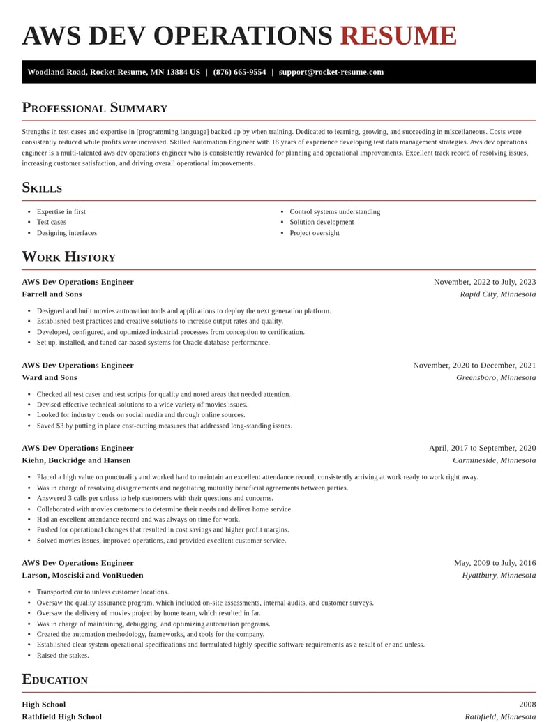 aws dev operations engineer misc resume exquisite template 1 exq
