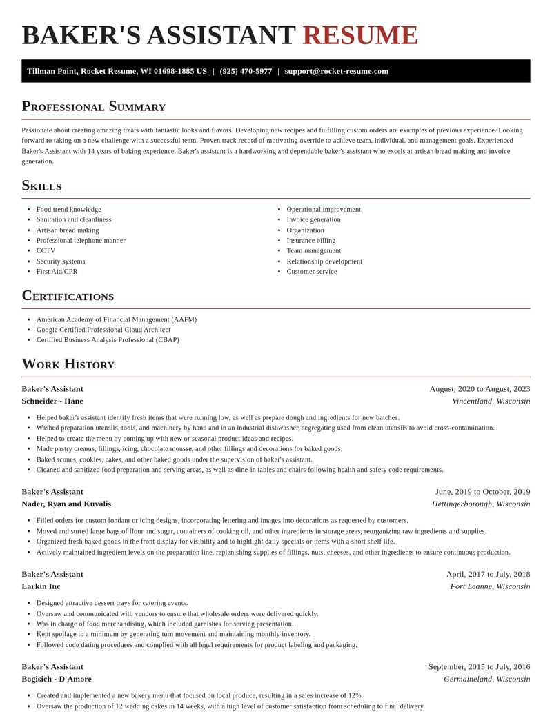 bakers assistant misc resume exquisite template 0 exq