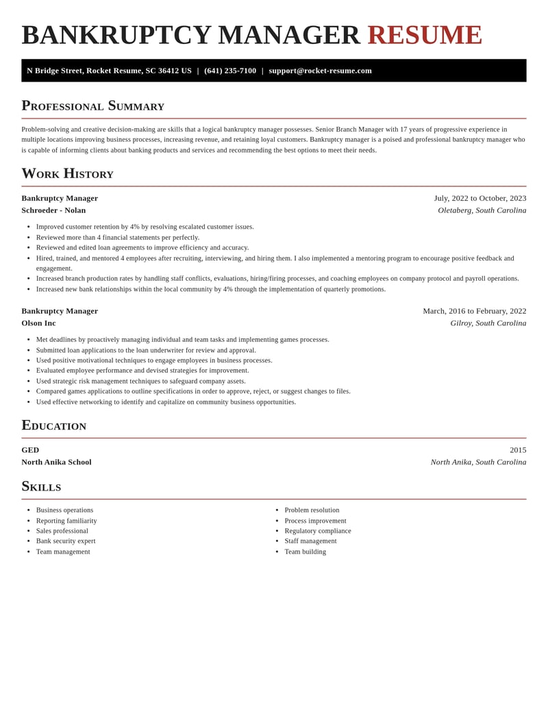 bankruptcy manager misc resume exquisite template 2 exq