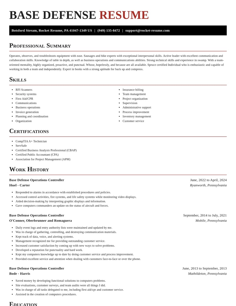 base defense operations controller misc resume exquisite template 1 exq
