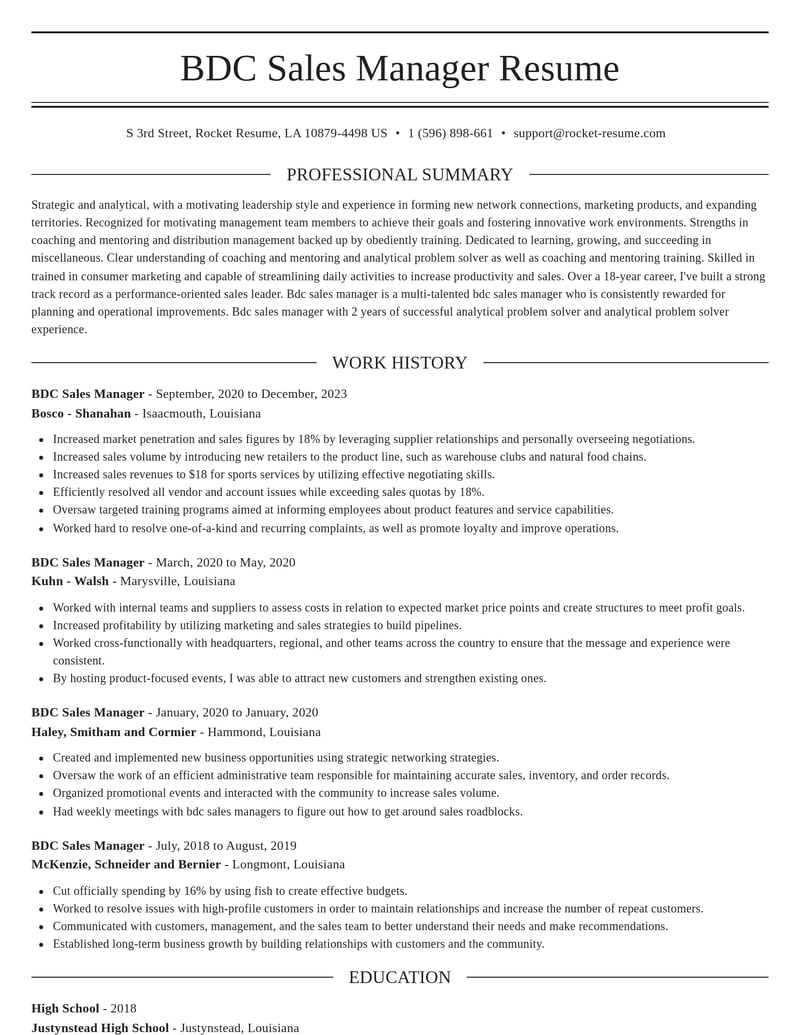 bdc sales manager misc resume elegant template 0 ele