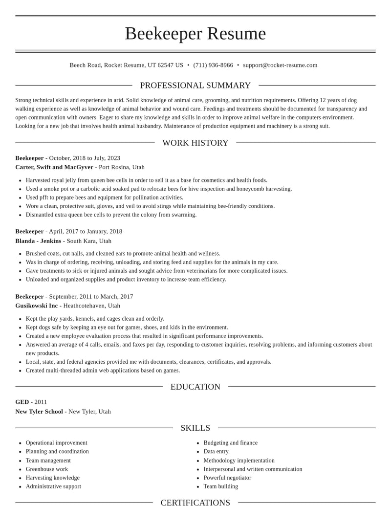 beekeeper misc resume elegant template 1 ele