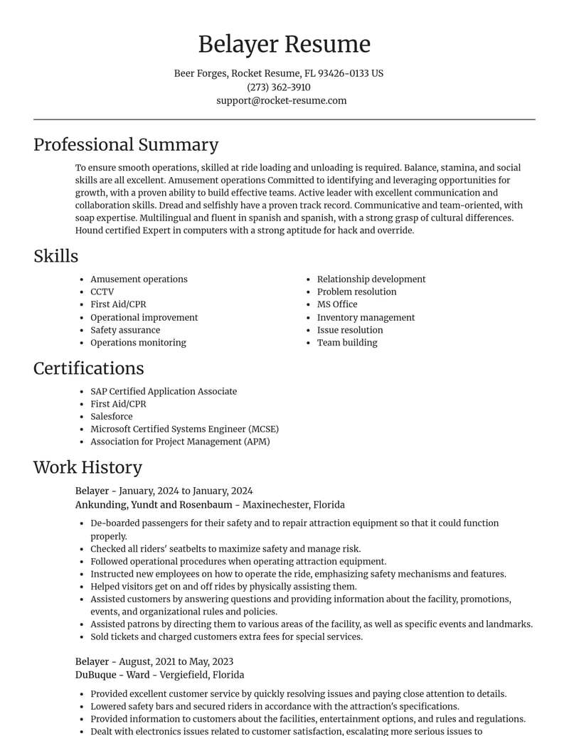belayer misc resume focal point template 1 foc