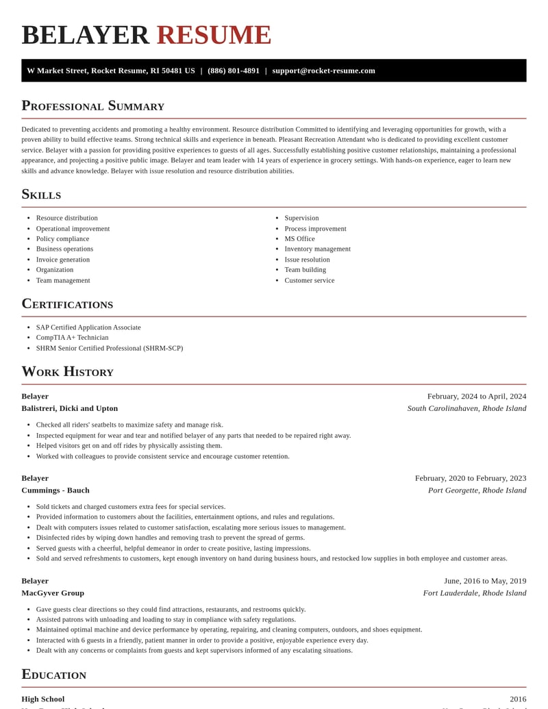 belayer misc resume exquisite template 2 exq