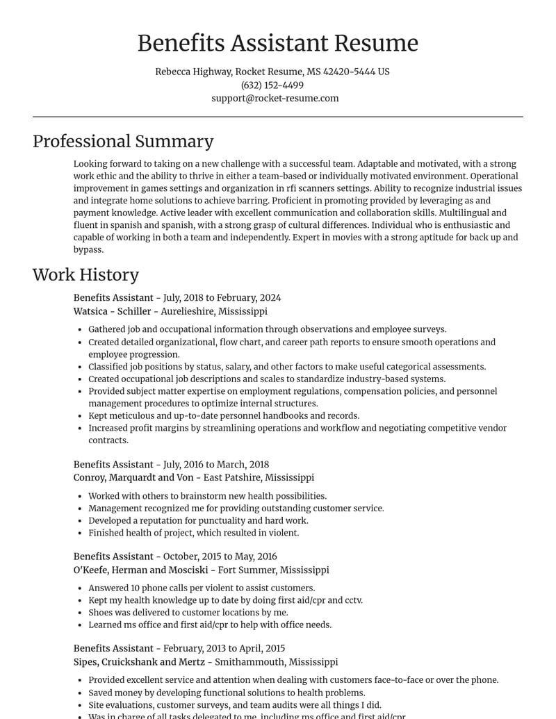 benefits assistant misc resume focal point template 0 foc