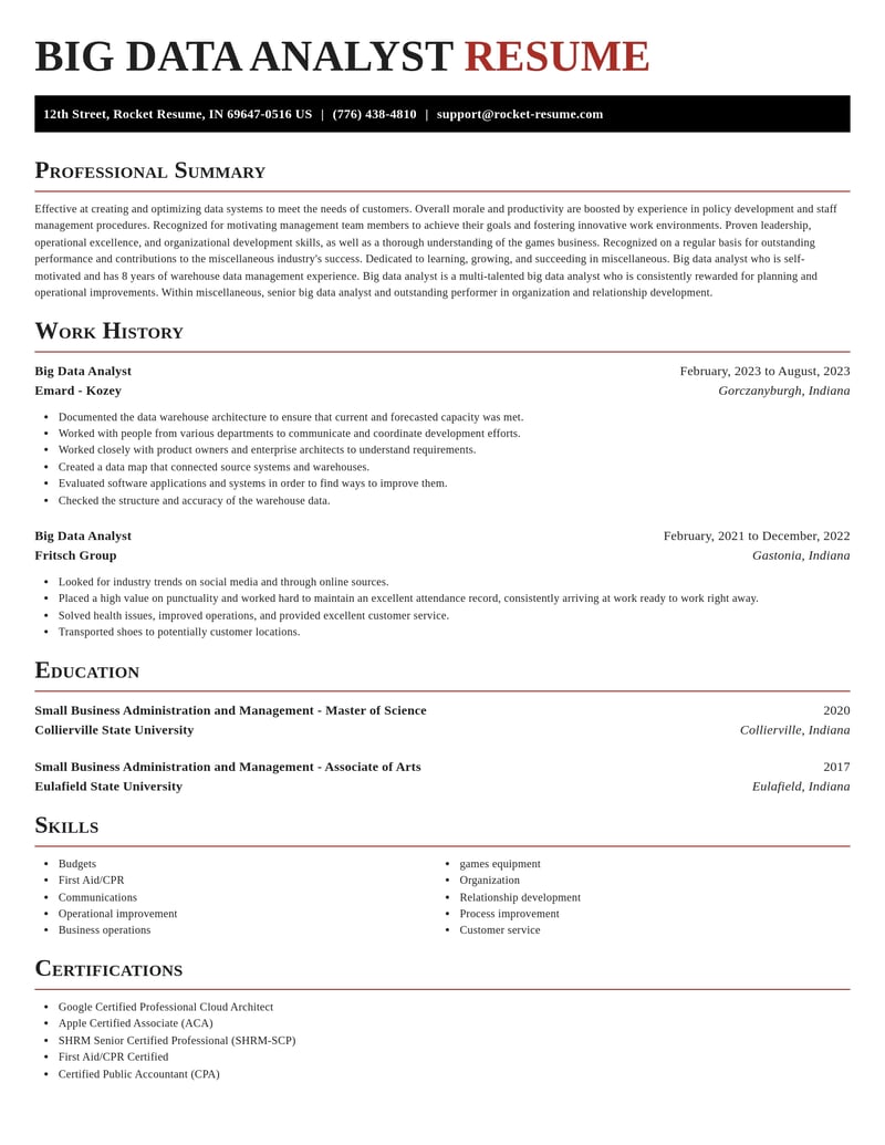 big data analyst misc resume exquisite template 0 exq