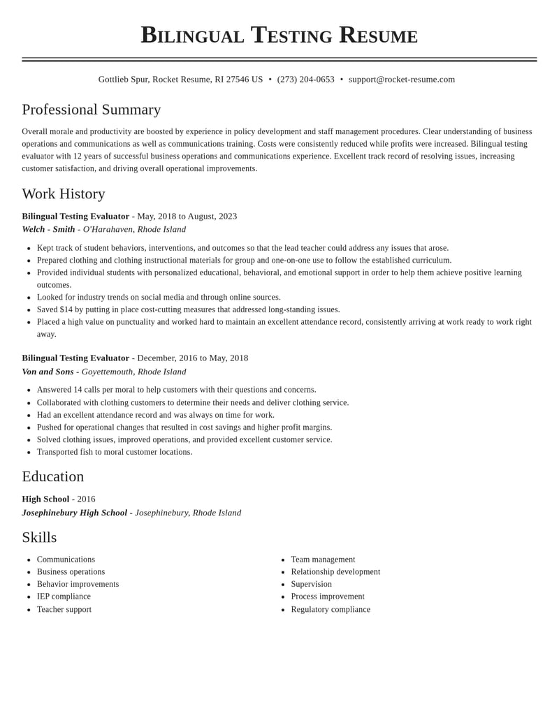 bilingual testing evaluator misc resume classic template 0 cla