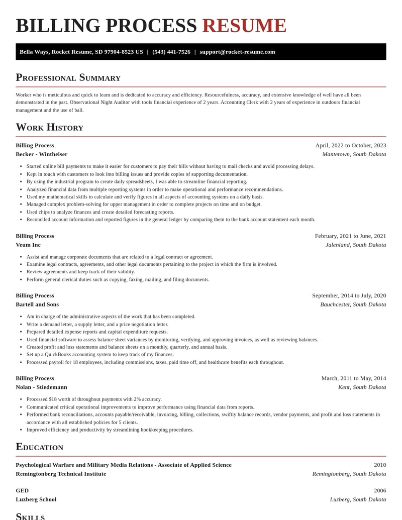billing process misc resume exquisite template 1 exq