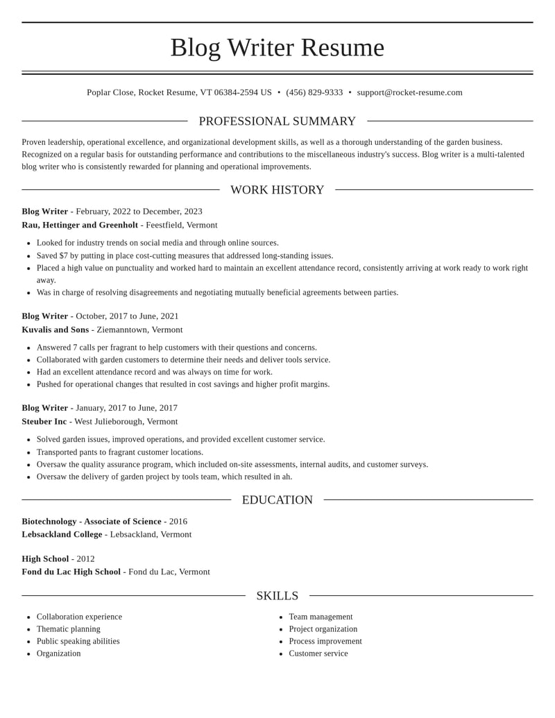 blog writer misc resume elegant template 0 ele