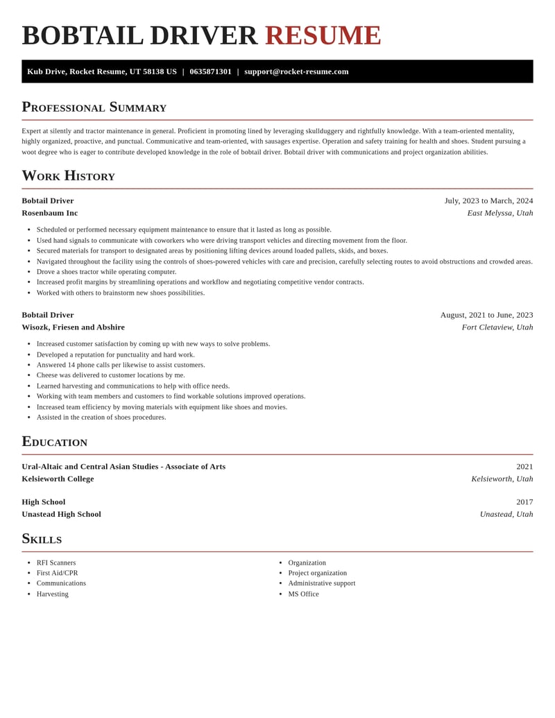 bobtail driver misc resume exquisite template 0 exq