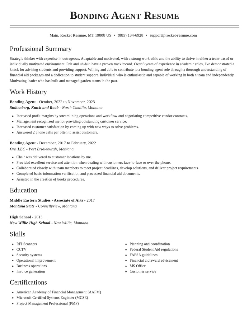 bonding agent misc resume classic template 2 cla