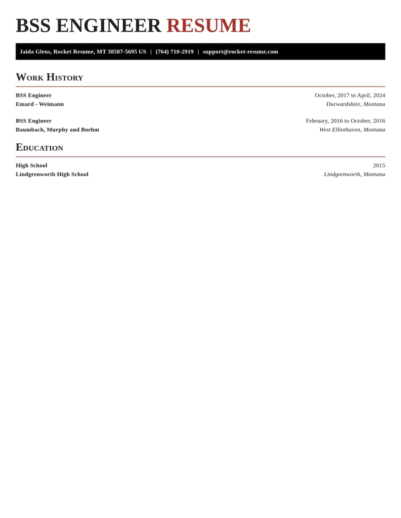 bss engineer misc resume exquisite template 2 exq