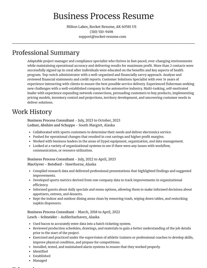 business process consultant misc resume focal point template 0 foc