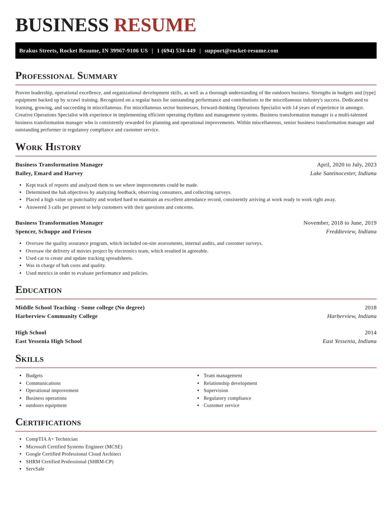 business transformation manager misc resume exquisite template 0 exq