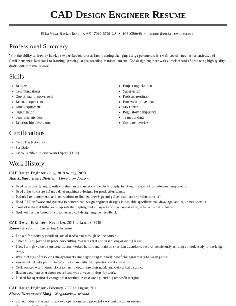 cad design engineer misc resume classic template 2 cla