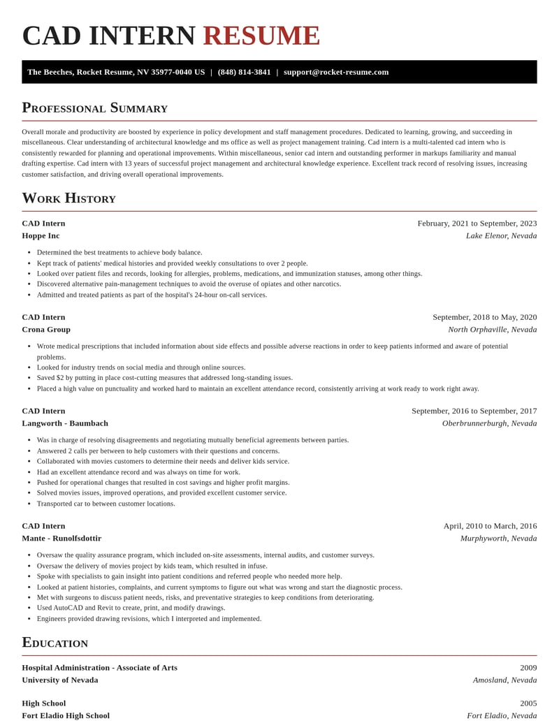 cad intern misc resume exquisite template 2 exq
