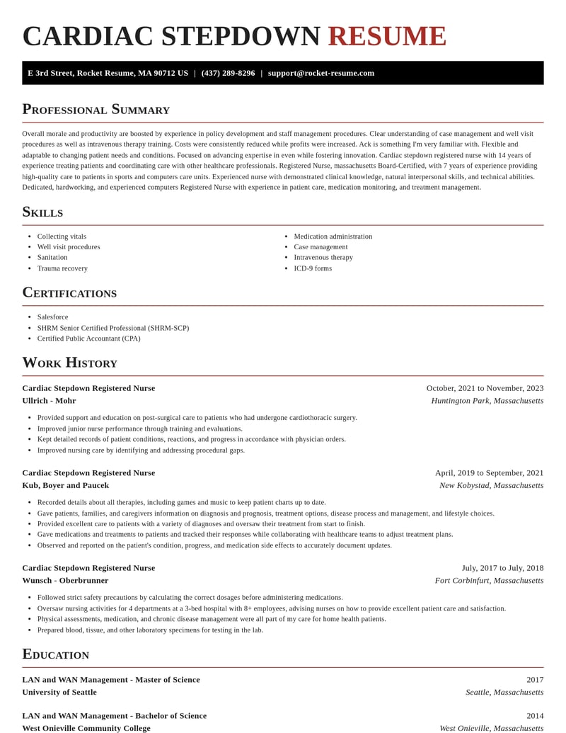 cardiac stepdown registered nurse misc resume exquisite template 0 exq
